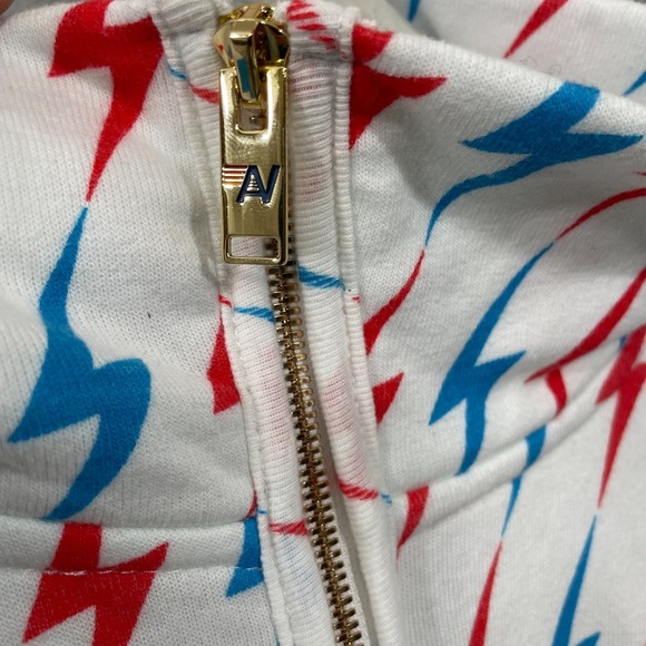 AVIATOR BOLT‎ W/ BOLT EMBROIDERY UNISEX SIZE M HALF ZIP SWEATSHIRT WHITE NWOT - Picture 7 of 8